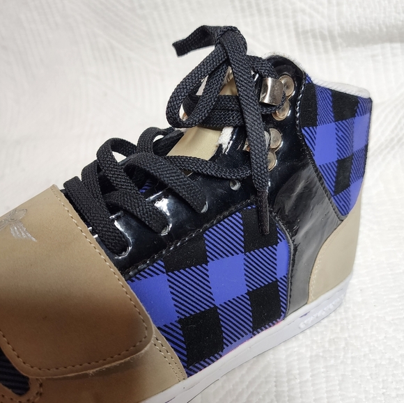 Creative Recreation Cesario Sneaker Tan Purple Black Plaid Size 8 EU 39 - Picture 13 of 16